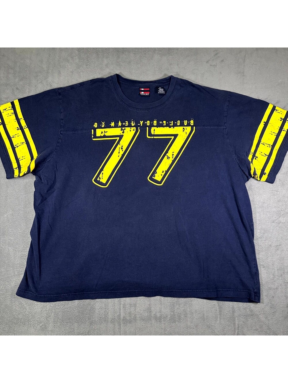 VTG Bugle Boy T-Shirt Mens 3XL Navy Blue 100% Cotton Graphic Casual Streetwear - Picture 1 of 6